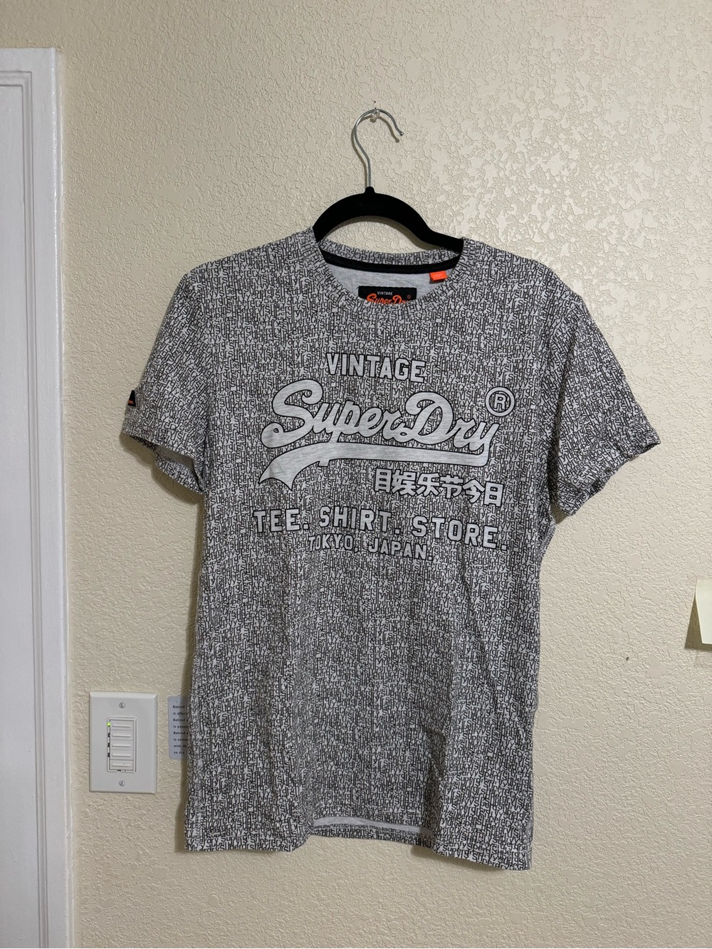 Superdry Men's Gray Heather Script Logo Tee